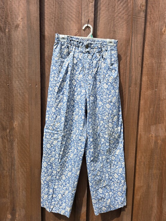 lizwear Denim - Vintage Lizwear Baggy Wide Leg High Rise Floral Cotton Jeans